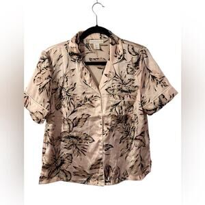 House of Harlow Short Pajama‎ Set Button Up Top Drawstring Short with pockets